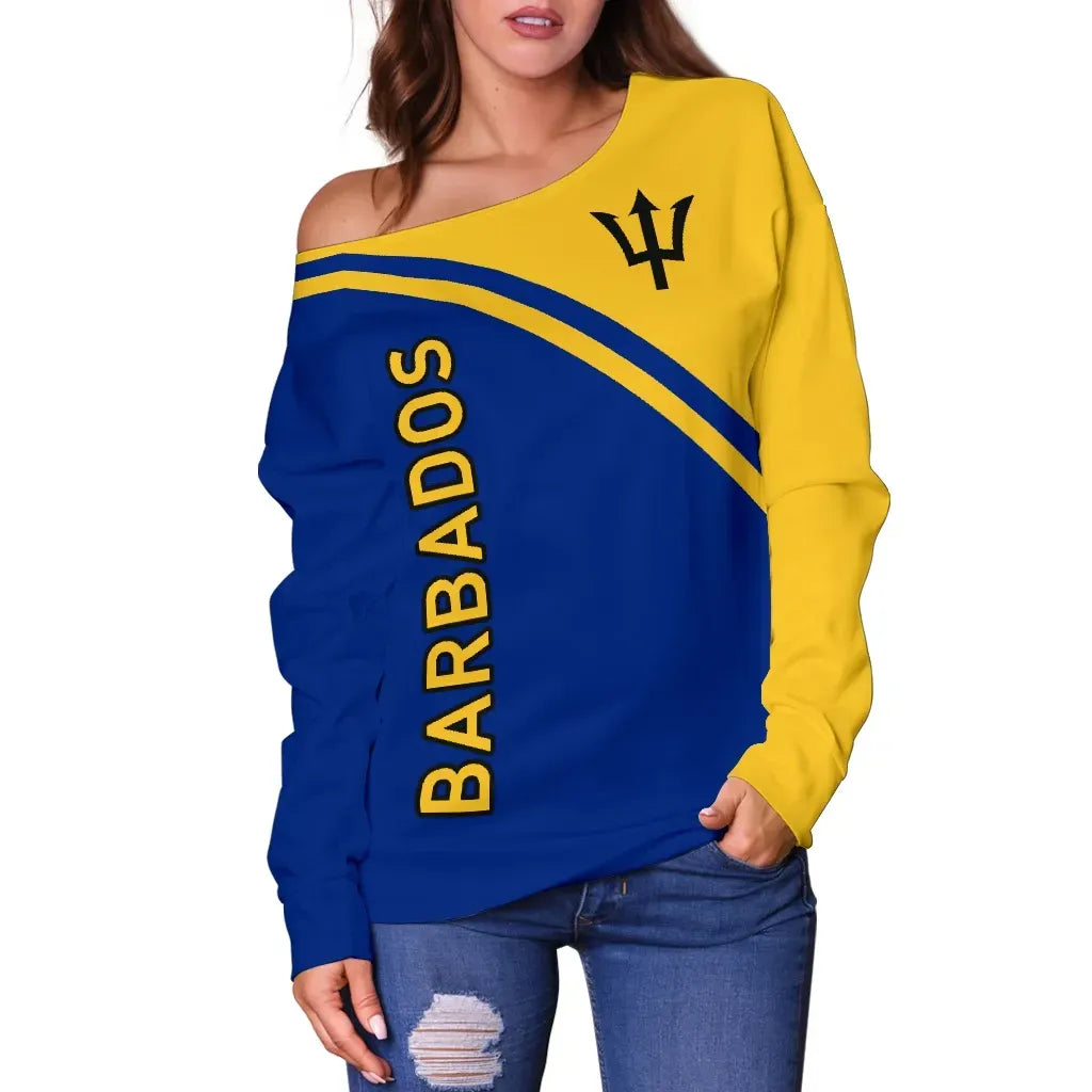 Barbados Women's Off Shoulder Sweater Curve Version Bn01