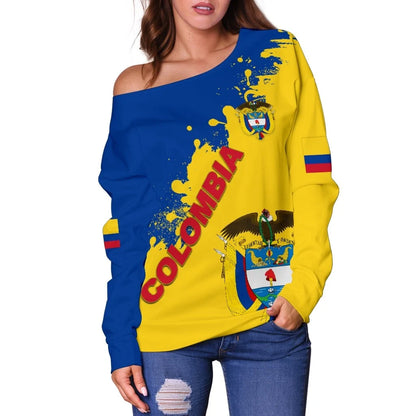 Colombia Women Off Shoulder Sweater Smudge Version