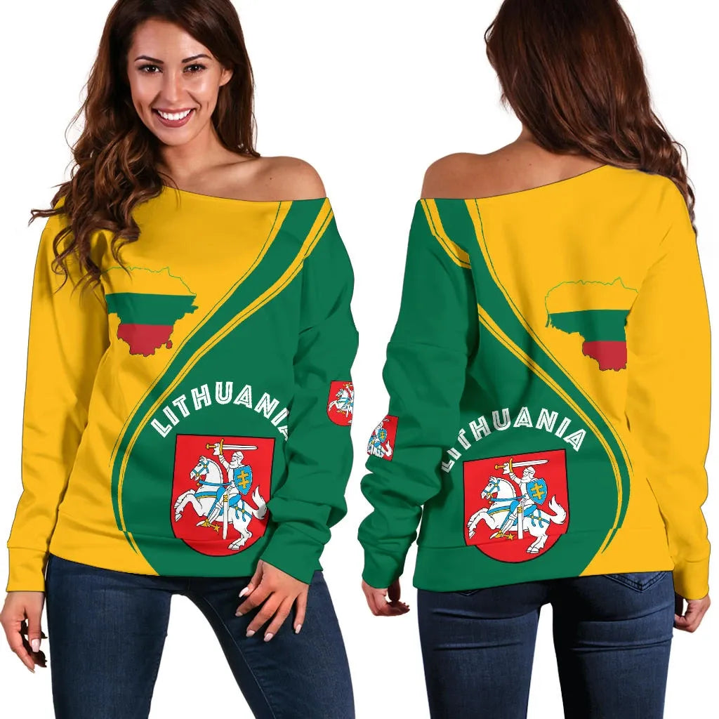 Lithuania Women's Off Shoulder Sweater Generation