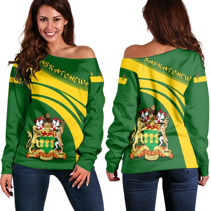 Saskatchewan Coat Of Arms Shoulder Sweater Cricket