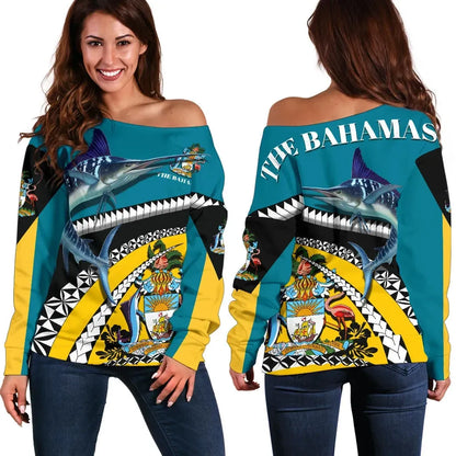 The Bahamas Marlin Off Shoulder Sweater