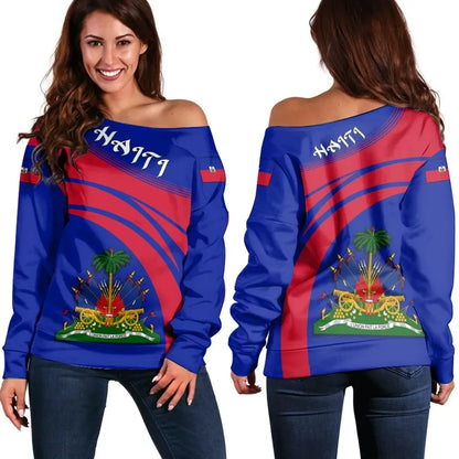 Haiti Coat Of Arms Shoulder Sweater Cricket
