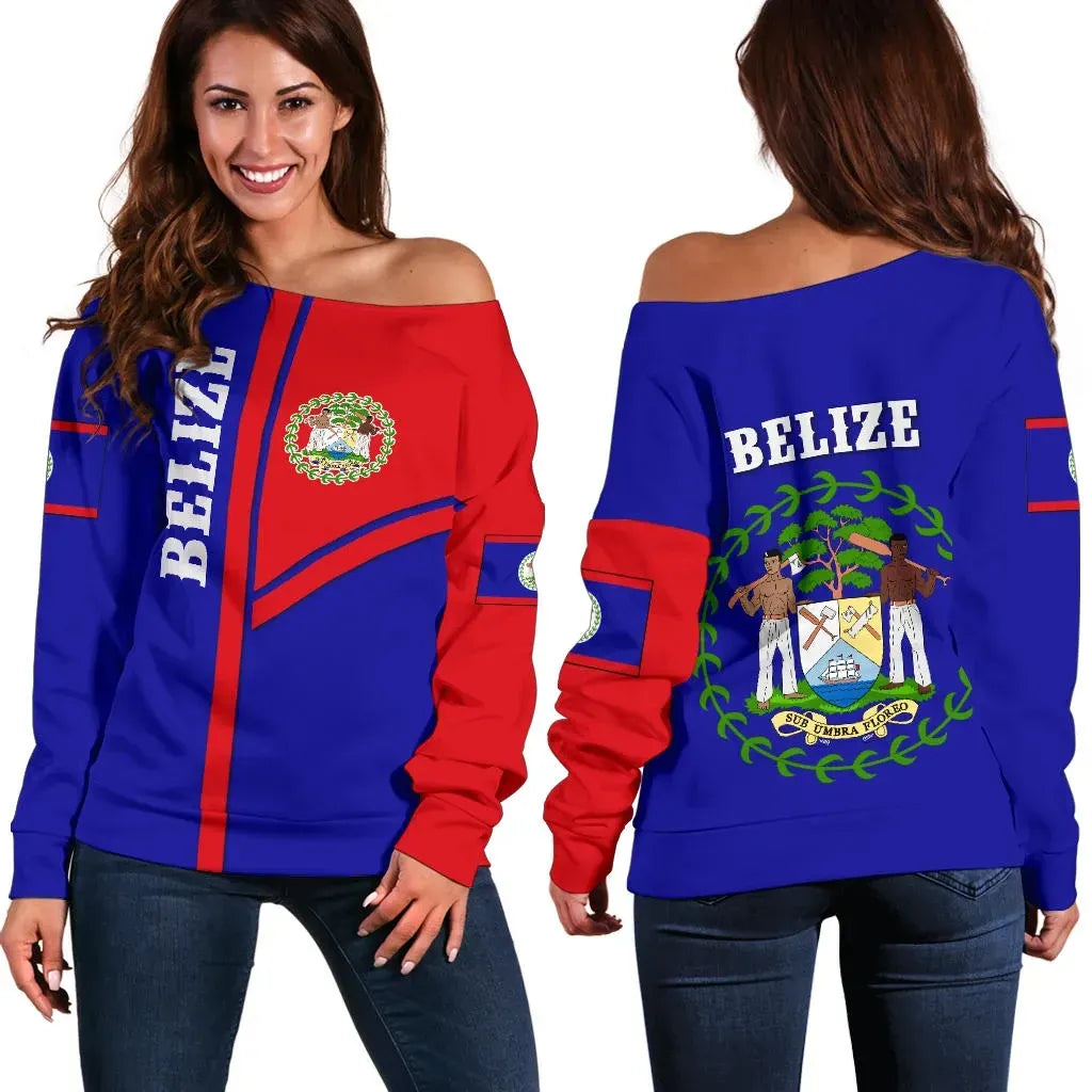 Belize Women Off Shoulder Sweater Streetwear Style