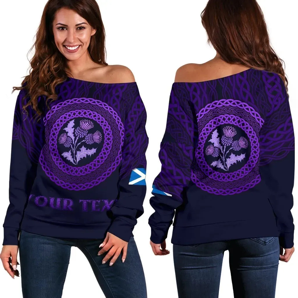 Scotland Celtic Personalised Women's Off Shoulder Sweater Celtic Pride
