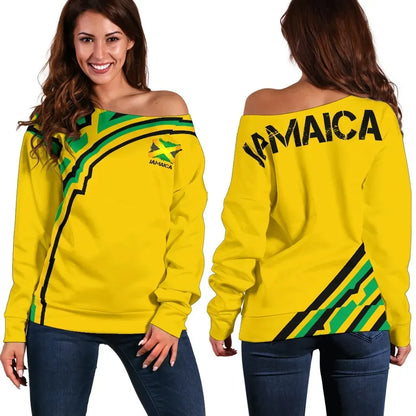Jamaica Vintage Flag Off Shoulder Sweater