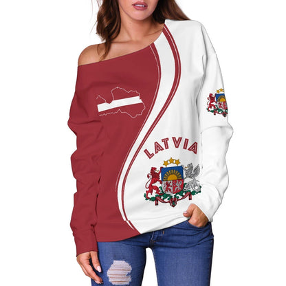 Latvia Women's Off Shoulder Sweater Generation