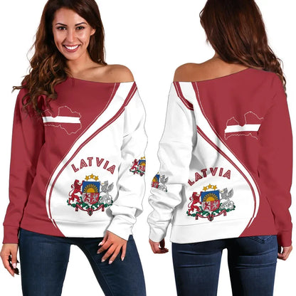 Latvia Women's Off Shoulder Sweater Generation