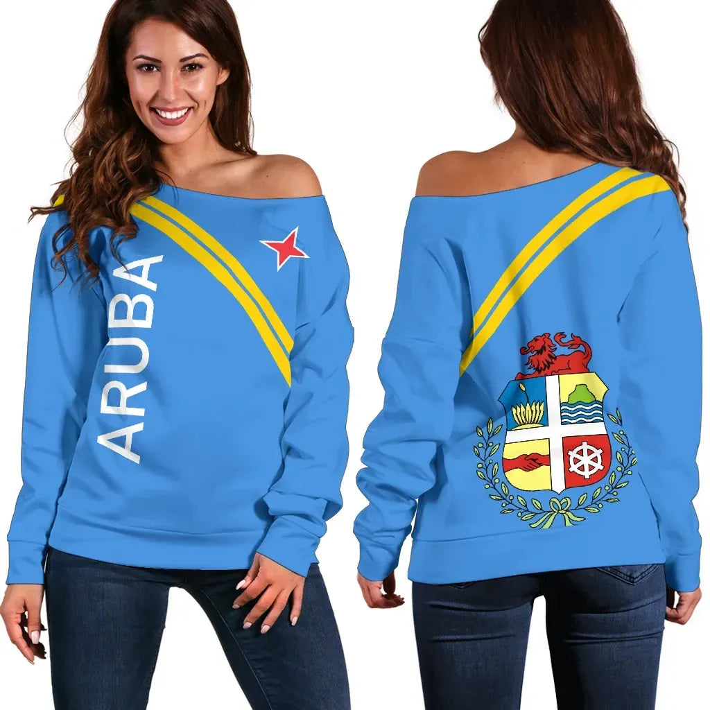 Aruba Women's Off Shoulder Sweater Curve Version Bn04