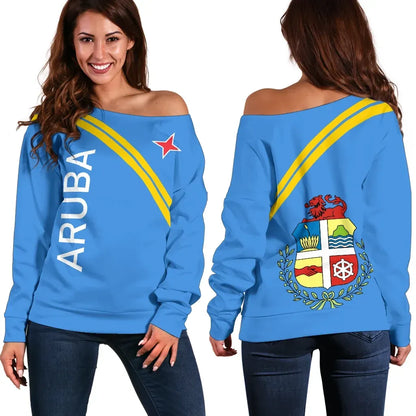 Aruba Women's Off Shoulder Sweater Curve Version Bn04