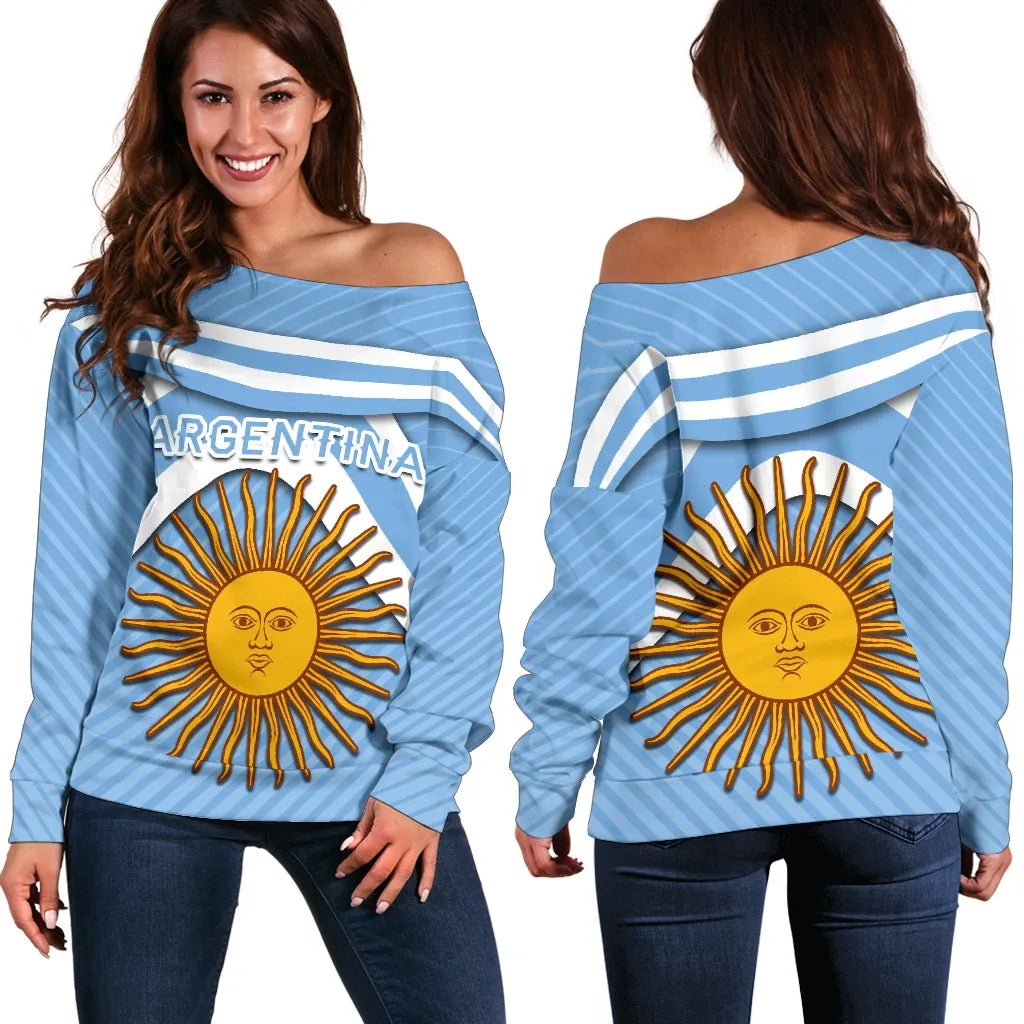 Argentina Women Off Shoulder Sweater Vibes Version
