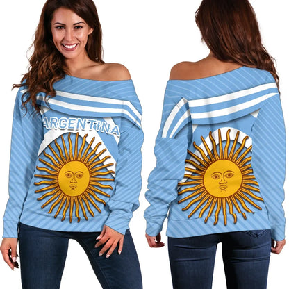 Argentina Women Off Shoulder Sweater Vibes Version