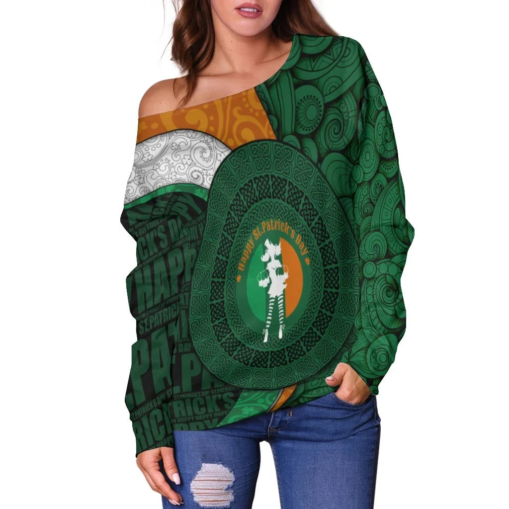 CelticOne Women Off Shoulder Ireland Green Partrick's Day