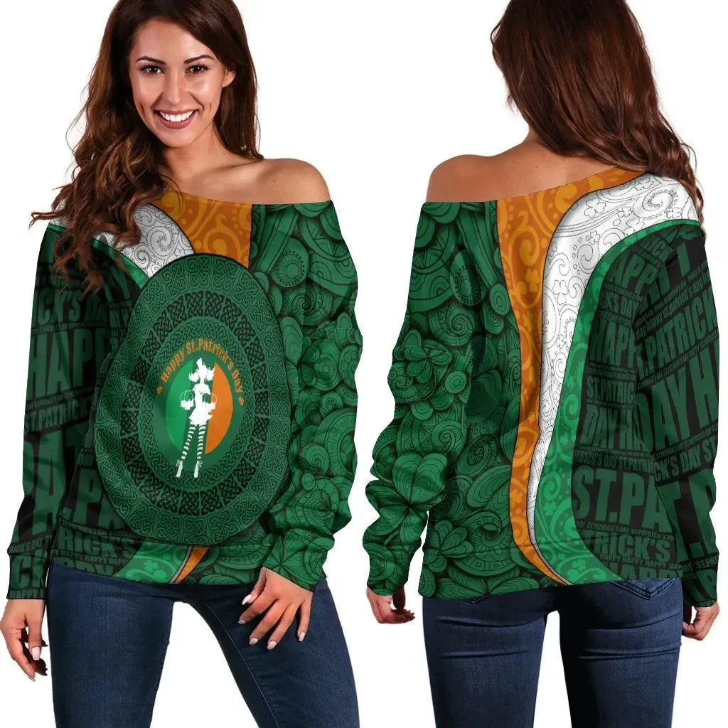 CelticOne Women Off Shoulder Ireland Green Partrick's Day