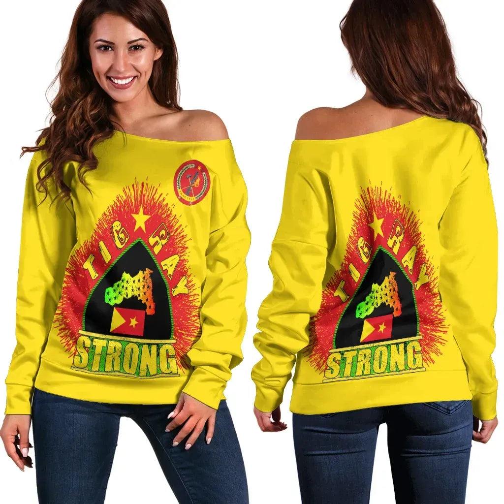 Tigray Off Shoulder Sweater Tigray Strong Yellow