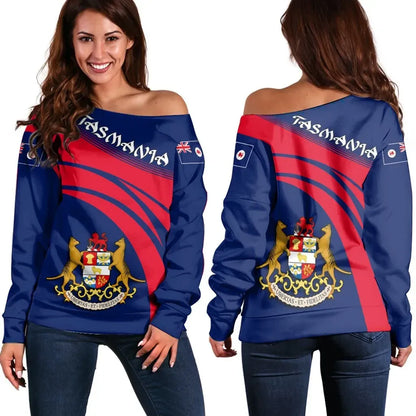 Tasmania Coat Of Arms Shoulder Sweater Cricket
