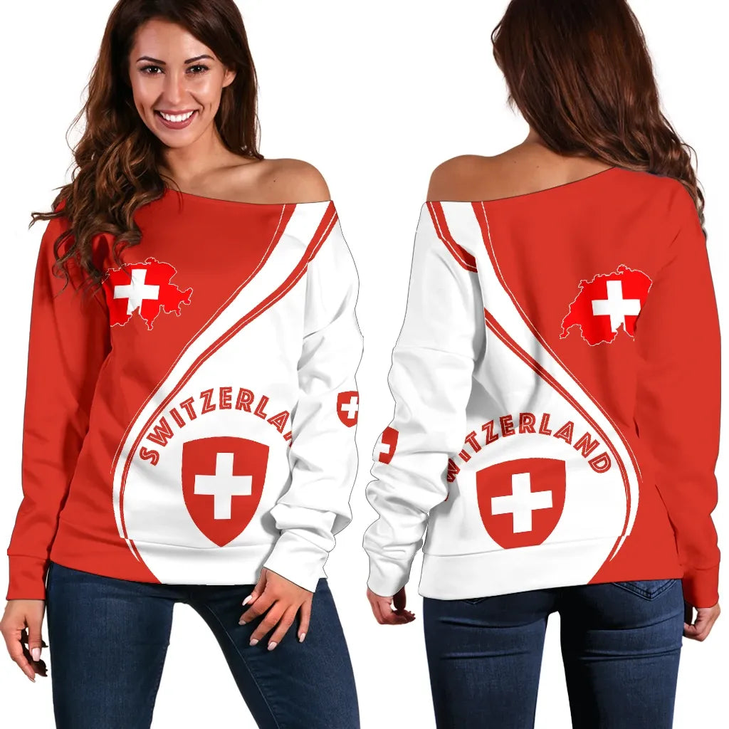 Switzerland Women's Off Shoulder Sweater Generation