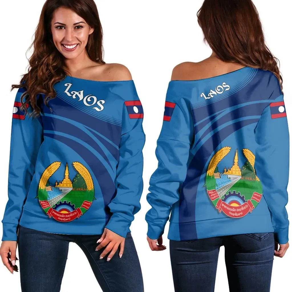 Laos Coat Of Arms Shoulder Sweater Cricket