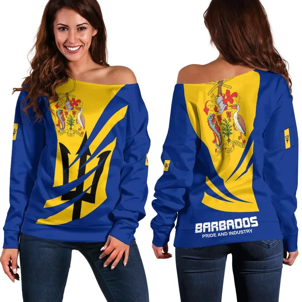Babardos Off Shoulder Sweater Coat Of Arms BinCjou