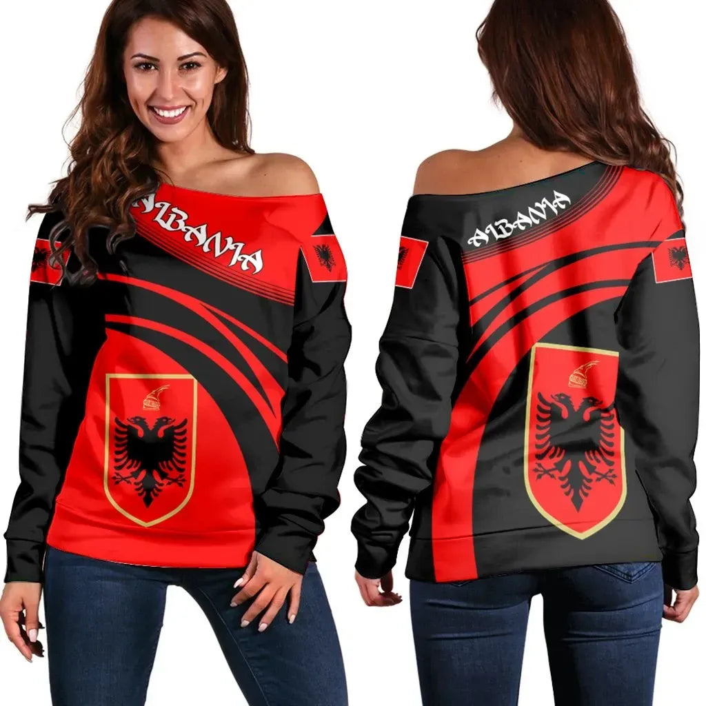 Albania Coat Of Arms Shoulder Sweater Cricket