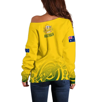 Australia Off Shoulder Sweater Australia Sport Rugby Indigenous Aboriginal