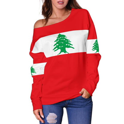 Lebanon Off Shoulder Sweater Original Flag