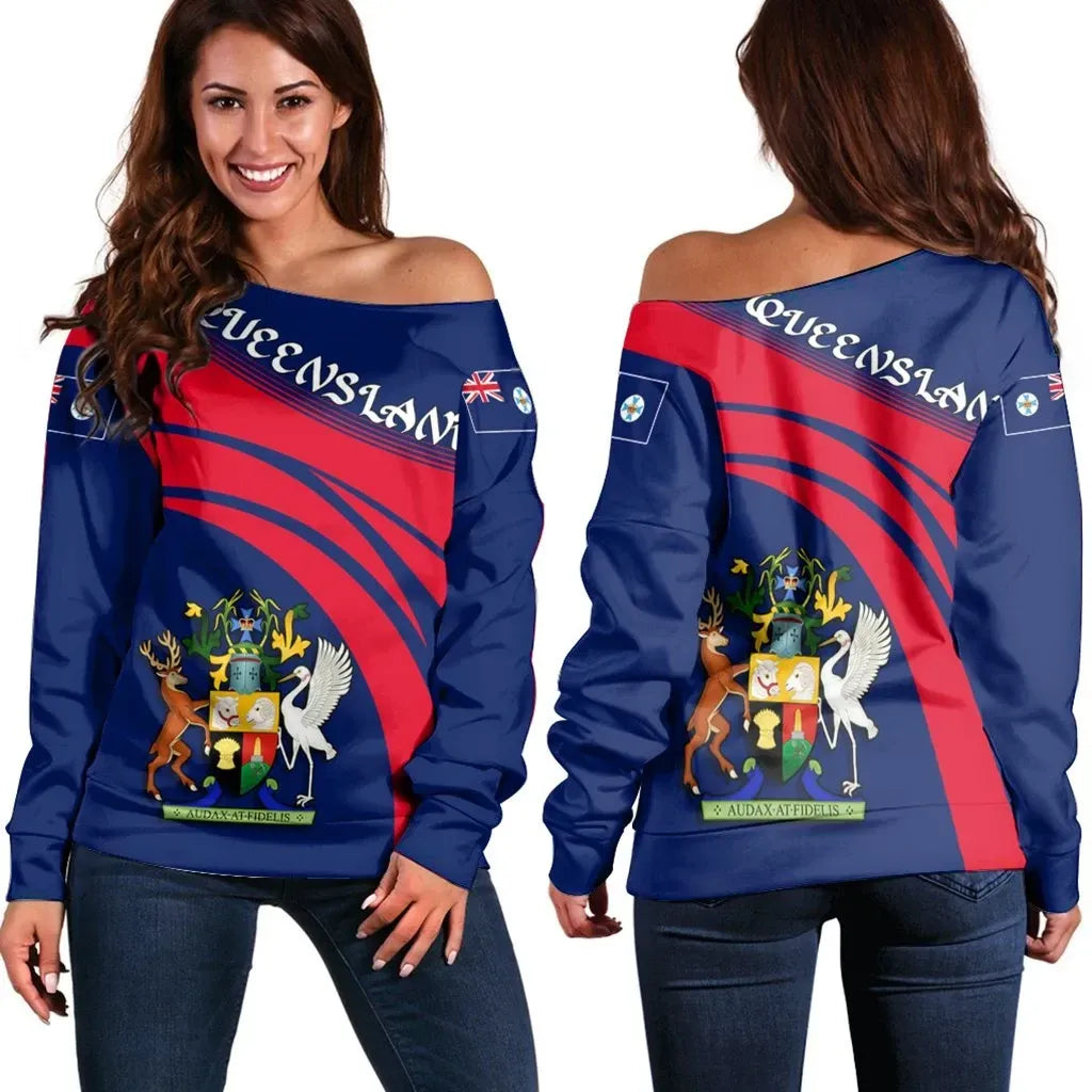 Queensland Coat Of Arms Shoulder Sweater Cricket