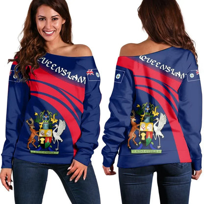 Queensland Coat Of Arms Shoulder Sweater Cricket