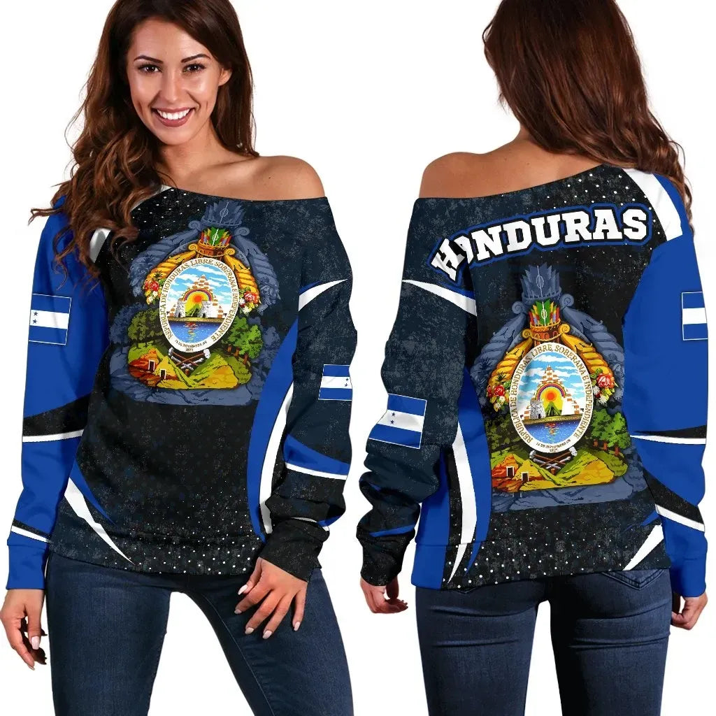 Honduras Personalised Off Shoulder Sweater Honduras Spirit