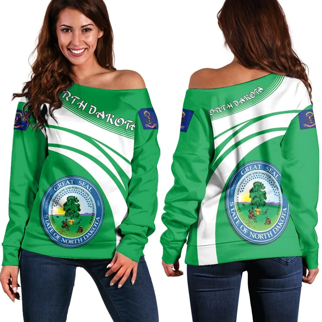 North Dakota Coat Of Arms Shoulder Sweater Cricket