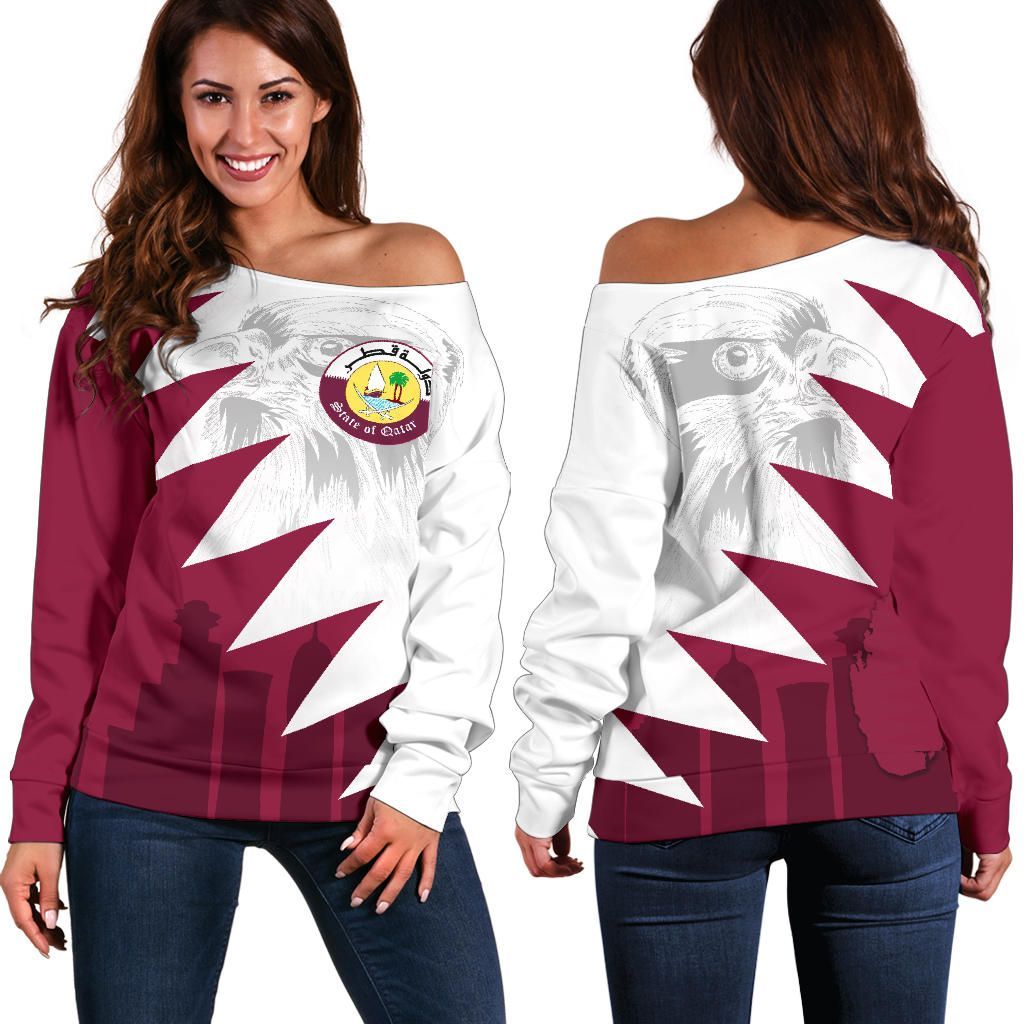 Qatar Off Shoulder Sweater Falcon