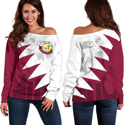 Qatar Off Shoulder Sweater Falcon