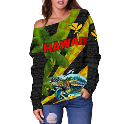 Hawaii Women Off Shoulder Sweater Version