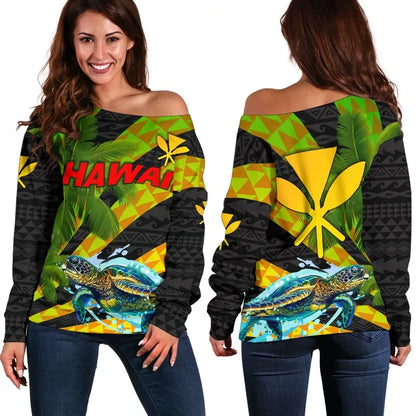 Hawaii Women Off Shoulder Sweater Version