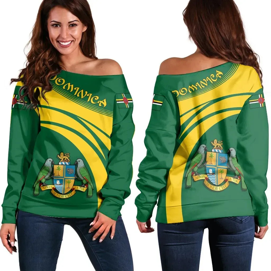 Dominica Coat Of Arms Shoulder Sweater Cricket