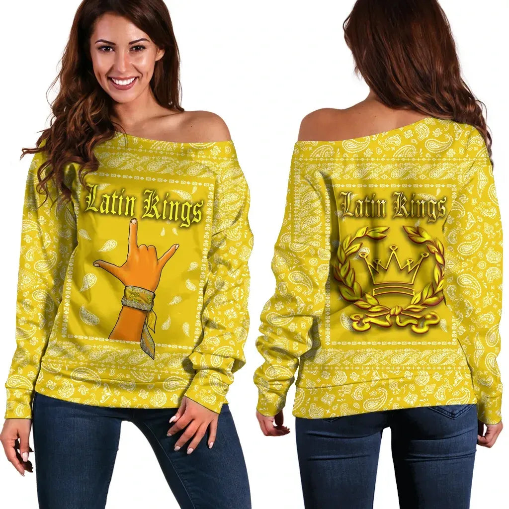 Latin Kings Gang Off Shoulder Sweater