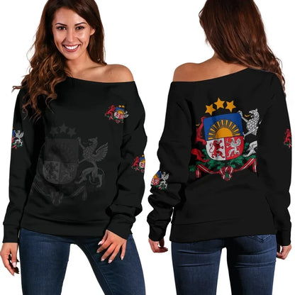 Latvia Women's Off Shoulder Sweater