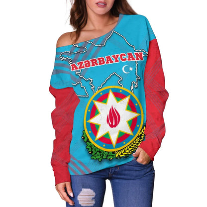 Azerbaijan Off Shoulder Sweater Special Map