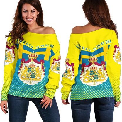 Sweden Victory Off Shoulder Sweater
