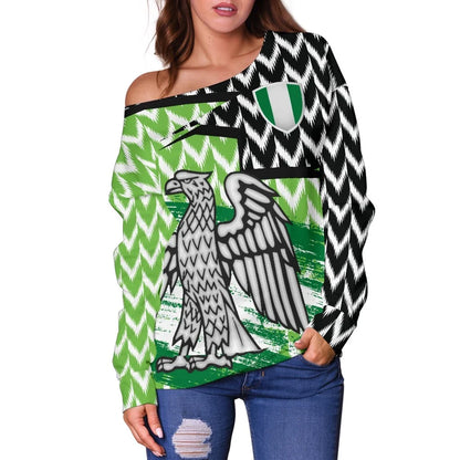 Nigeria HOME Women's Off Shoulder Sweater the Super Eagles