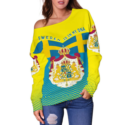 Sweden Victory Off Shoulder Sweater