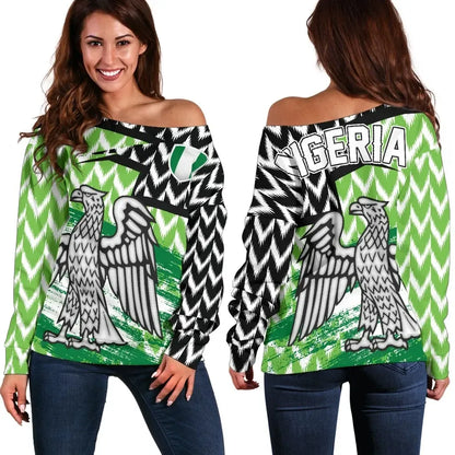Nigeria HOME Women's Off Shoulder Sweater the Super Eagles