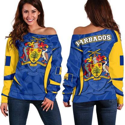 Barbabos Off Shoulder Sweater Barbadian Spirit Blue