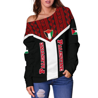 Palestine Off Shoulder Sweater Rising Women