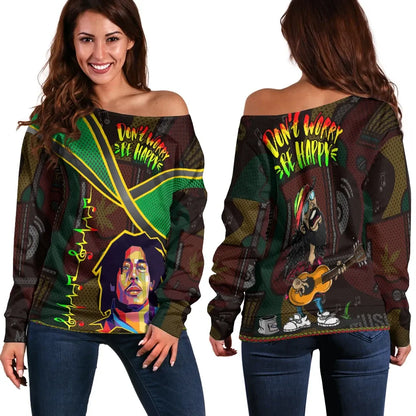 Women Off Shoulder Jamaica Bob Marley