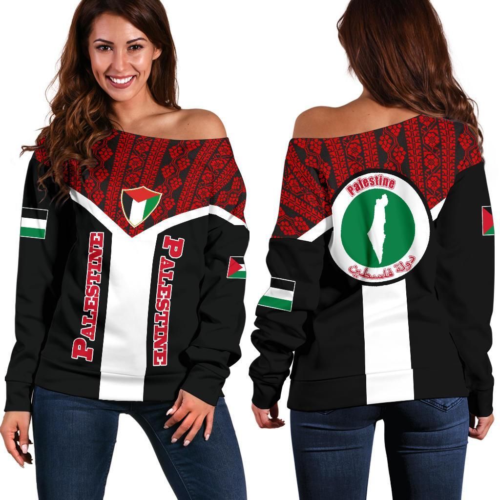 Palestine Off Shoulder Sweater Rising Women