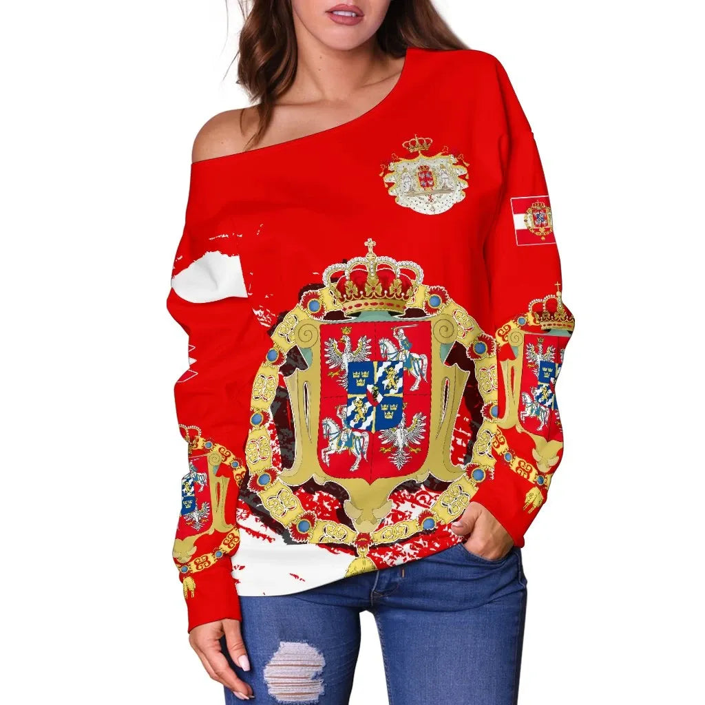 The Polish,Lithuanian Commonwealth Off Shoulder Sweater