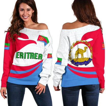 Eritrea Women Off Shoulder Sweater Proud Version