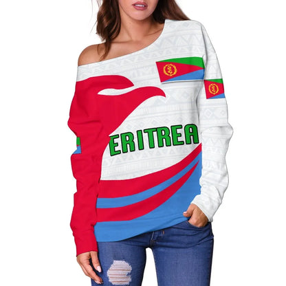 Eritrea Women Off Shoulder Sweater Proud Version