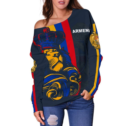 Armenia Lion Women's Off Shoulder Sweater Bn10