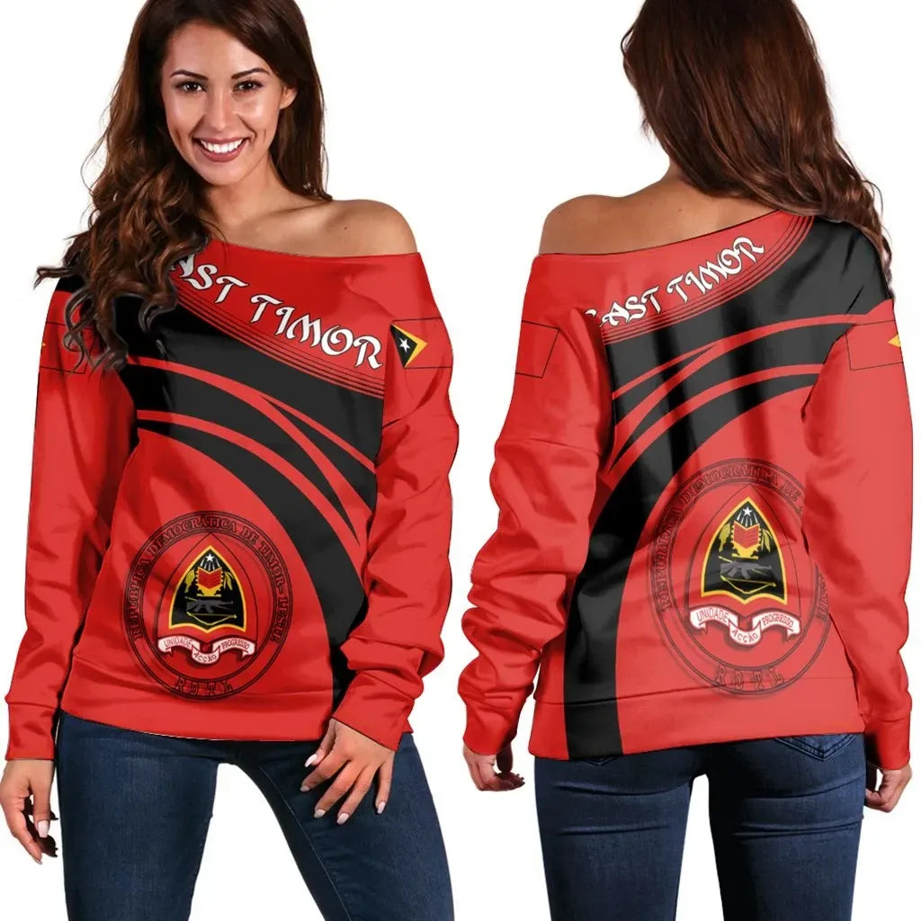 East Timor Coat Of Arms Shoulder Sweater Cricket